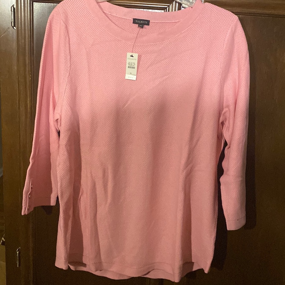 Talbots light weight 3/4 sleeve waffle material sweater